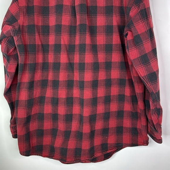 Vintage Carhartt Red Plaid Heavy Long Sleeve Button Up Shirt Size Large - Picture 6 of 12